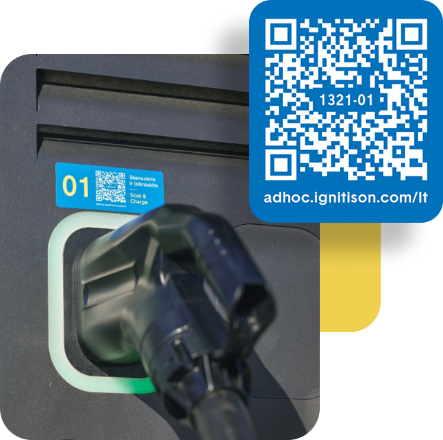 Elektromobilio įkrovimas QR kodu