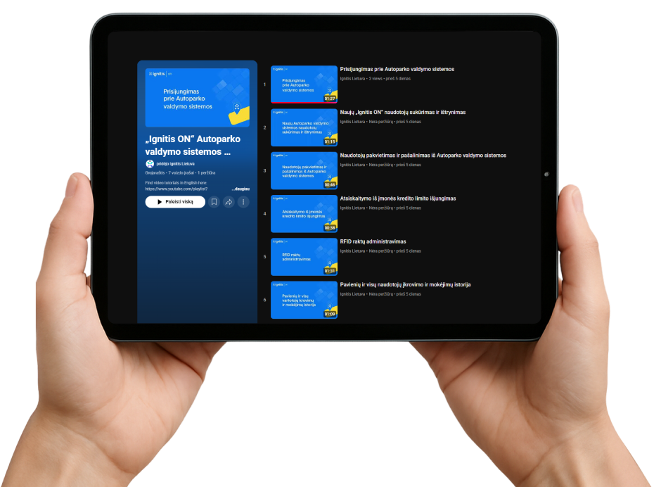 Ignitis ON autoparko valdymo sistemos gidas