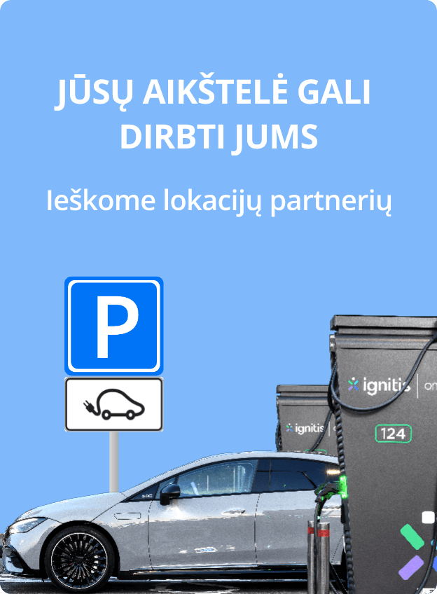 Elektromobilis kraunamas Ignitis ON stotelėje