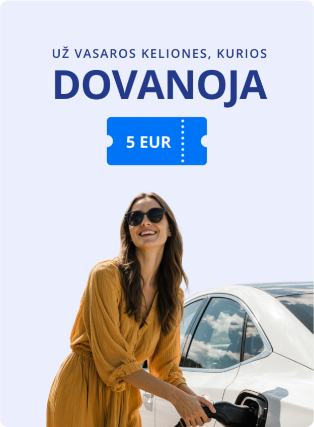 Už kiekvieną įkrautą 100 kWh Ignitis ON tinkle 5 Eur dovanų